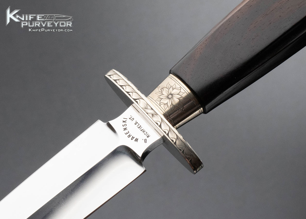 Buster Warenski Custom Knife Sole Authorship Engraved Desert Ironwood Dagger - Image 2
