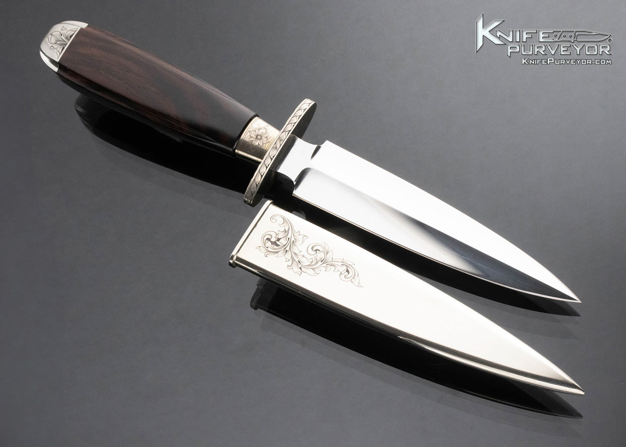 Buster Warenski Custom Knife Sole Authorship Engraved Desert Ironwood Dagger - Image 3
