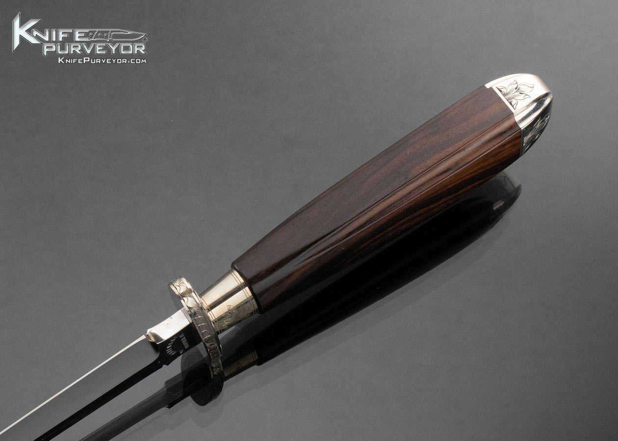 Buster Warenski Custom Knife Sole Authorship Engraved Desert Ironwood Dagger - Image 4