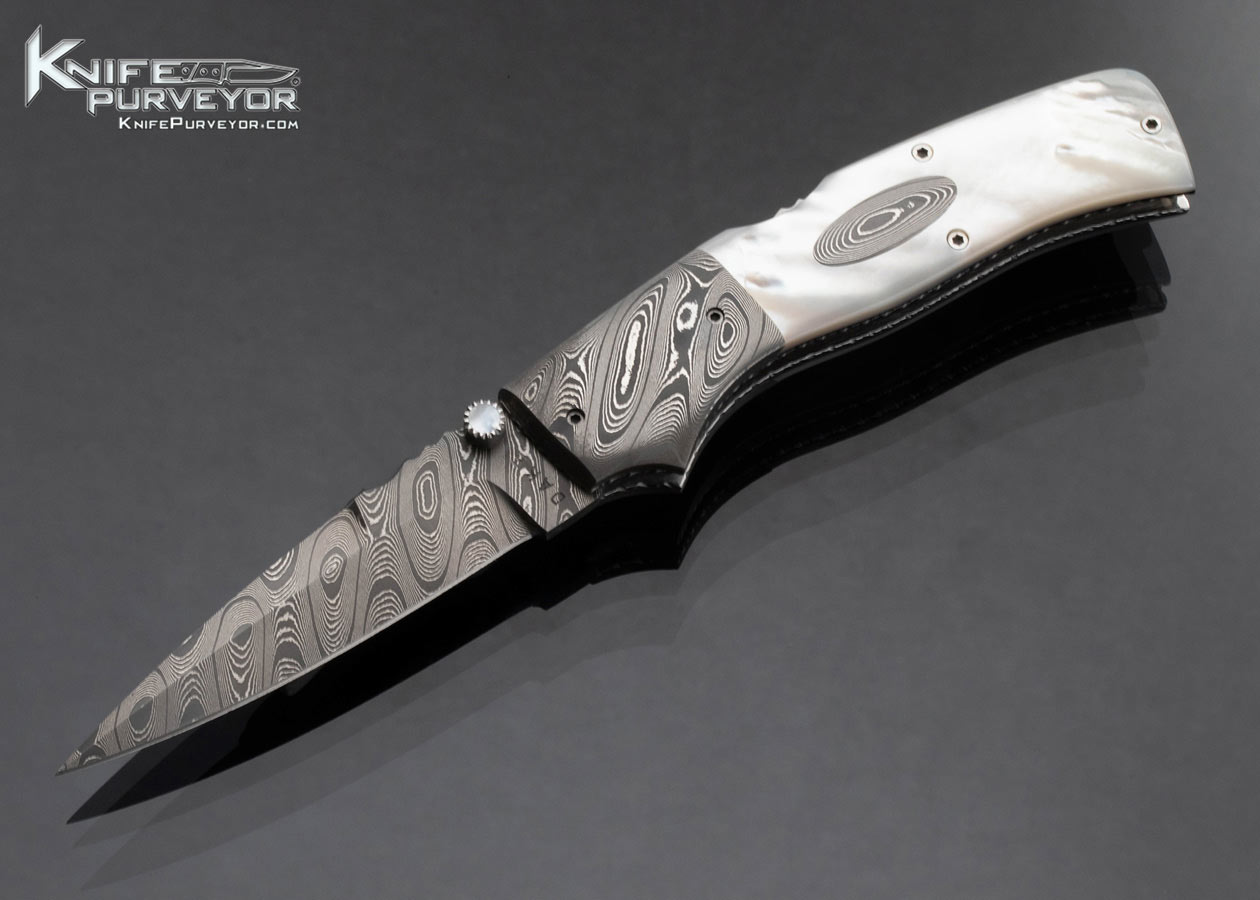Charlie Dake Custom Knife Damascus and Mother of Pearl Double