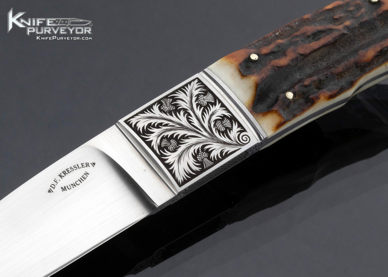D.F.-Kressler-Custom-Knife-Full-Integral-Stag-Stiffhorn-Engraved-by-R.P.-16488-