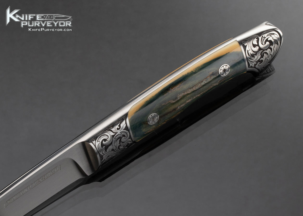 Edmund Davidson Custom Knife Jere Davidson Engraved Mammoth Integral Hunter - Image 5