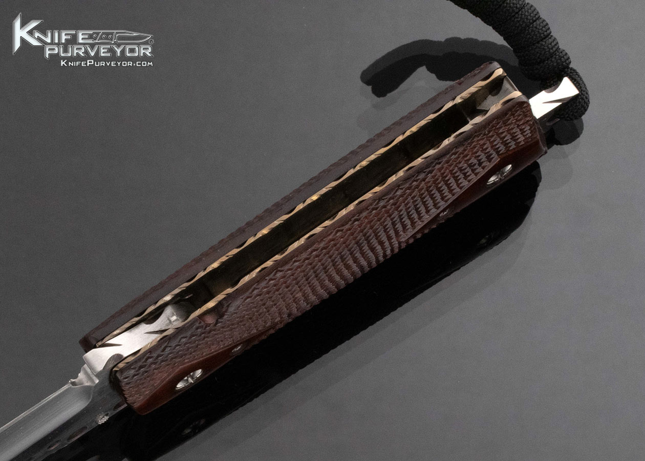 Gene Baskett Custom Knife Colt .45 Checkered Wood Pistol Grip Bale Lock - Image 6