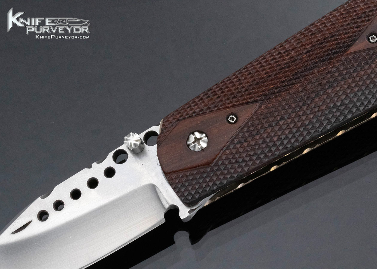 Gene Baskett Custom Knife Colt .45 Checkered Wood Pistol Grip Bale Lock - Image 2