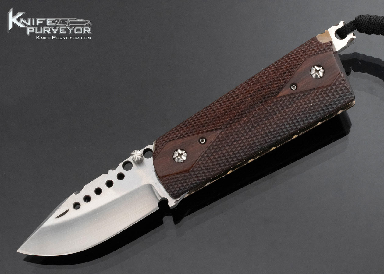 Gene Baskett Custom Knife Colt .45 Checkered Wood Pistol Grip Bale Lock 16389