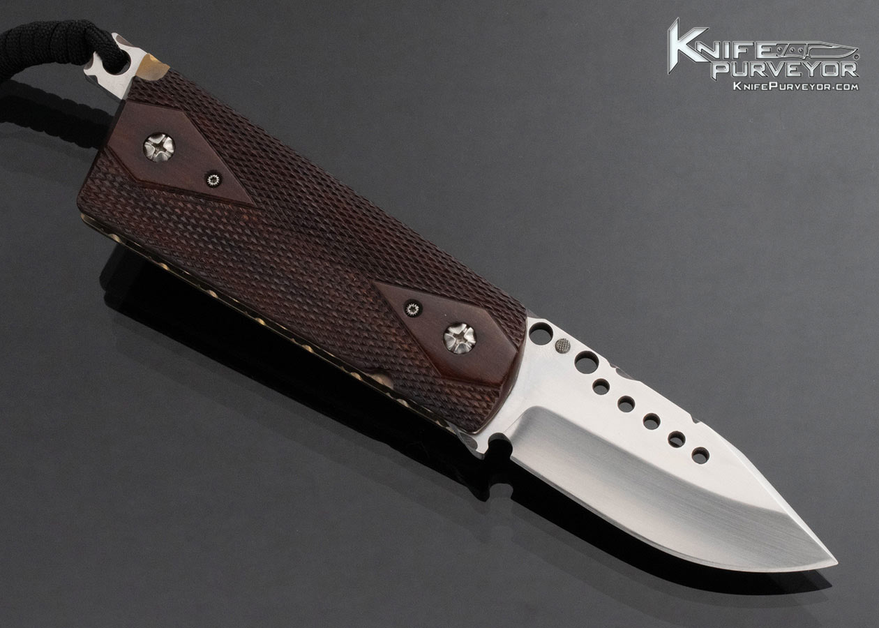 Gene Baskett Custom Knife Colt .45 Checkered Wood Pistol Grip Bale Lock - Image 4