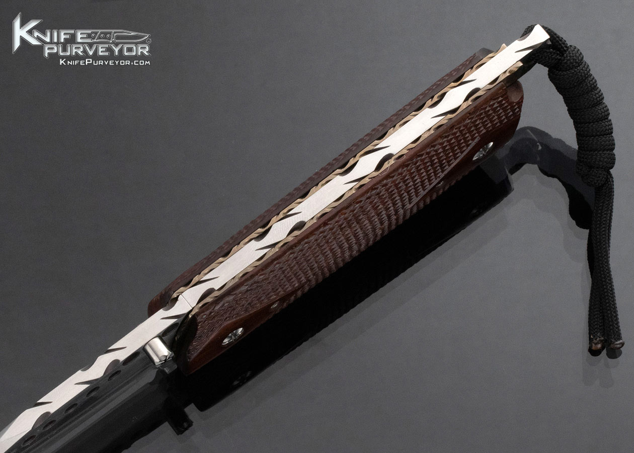 Gene Baskett Custom Knife Colt .45 Checkered Wood Pistol Grip Bale Lock - Image 5