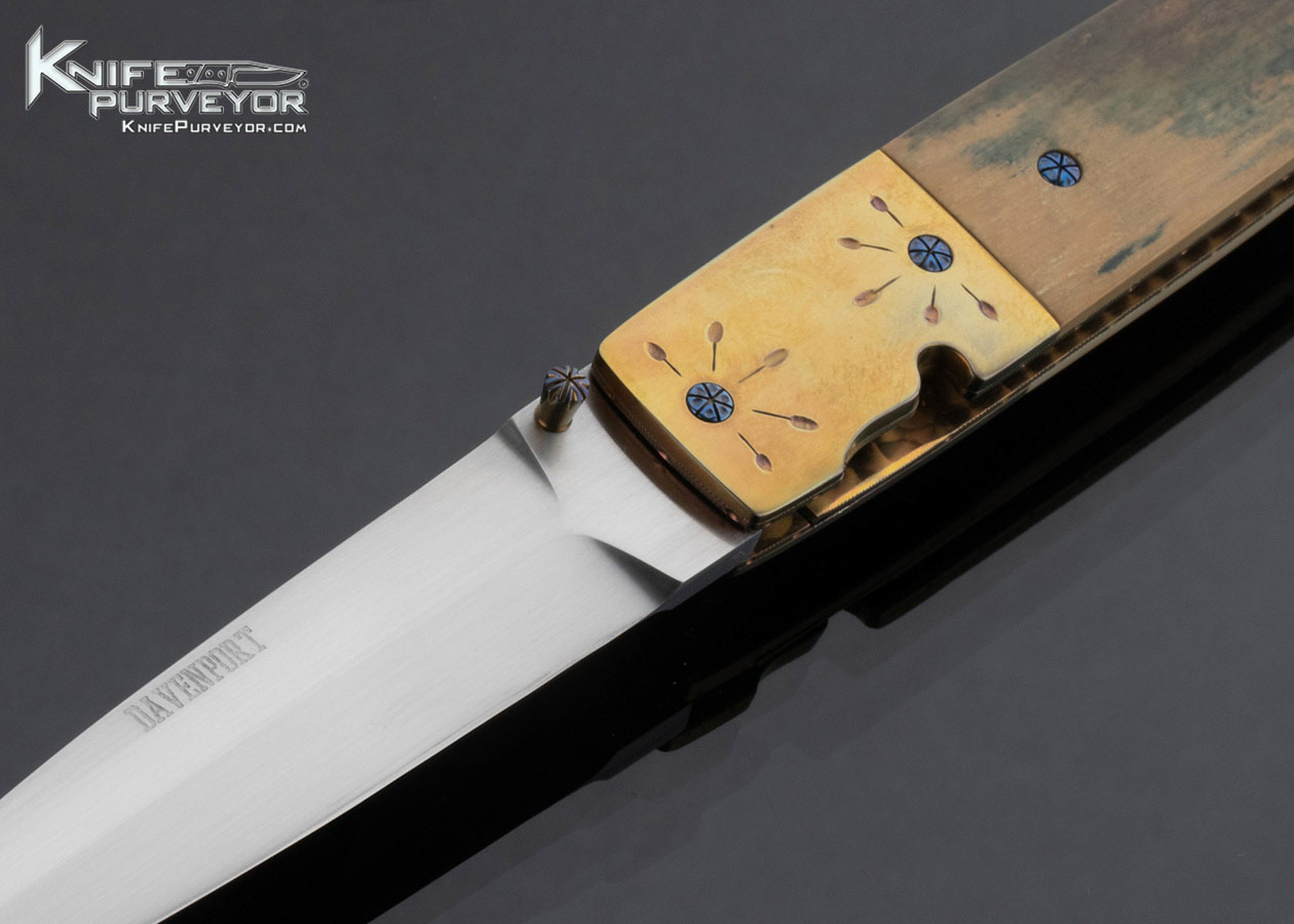 Jack Davenport Custom Knife Anodized Titanium and Mammoth Linerlock - Image 2