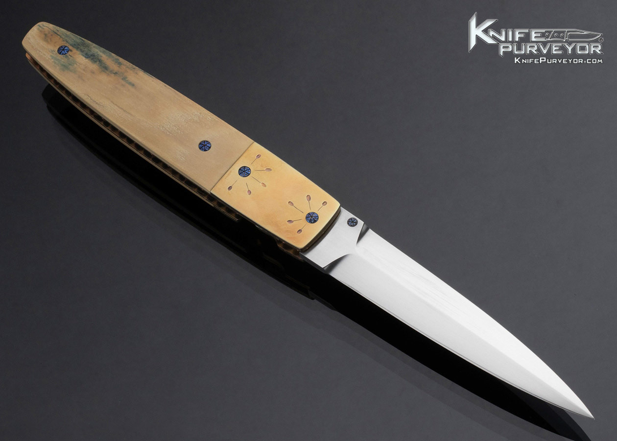 Jack Davenport Custom Knife Anodized Titanium and Mammoth Linerlock - Image 3