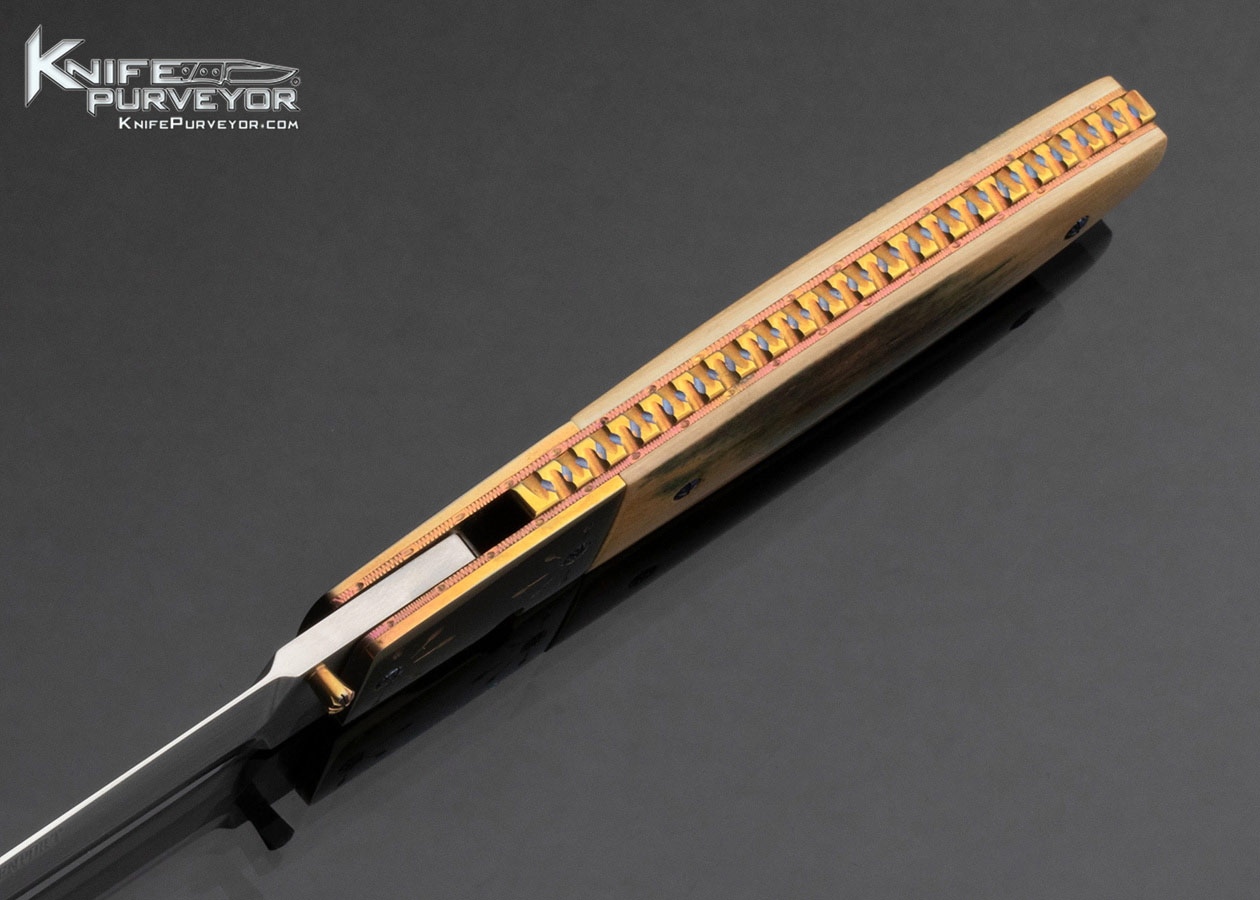 Jack Davenport Custom Knife Anodized Titanium and Mammoth Linerlock - Image 5