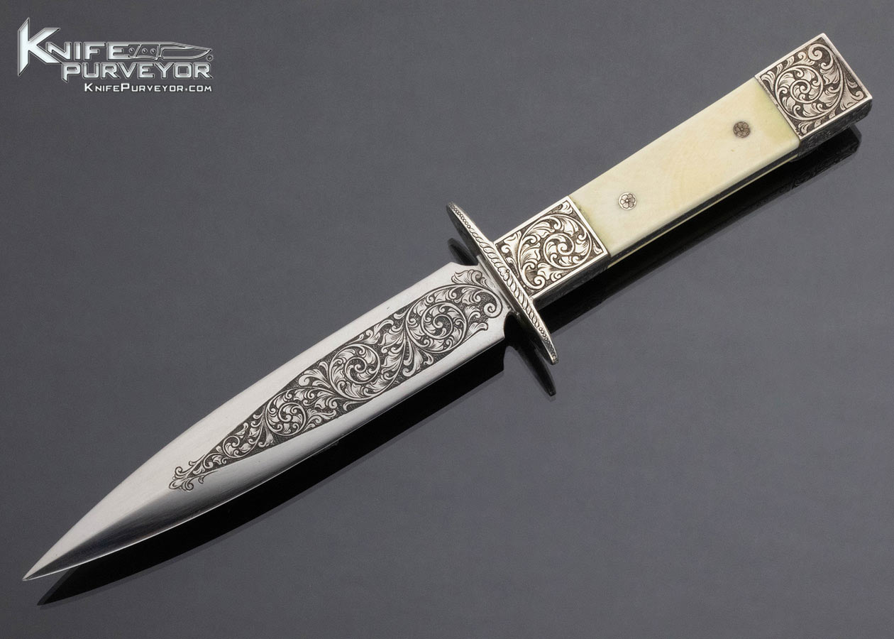 Lance Kelly Custom Knife Engraved Mammoth Dagger 13886