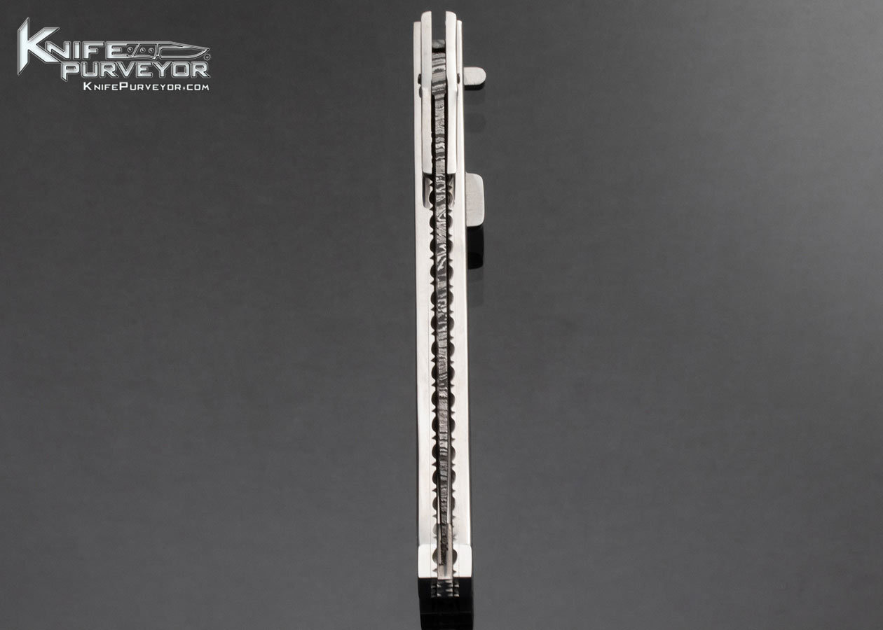 Muhammad Afaaq Custom Knife Engraved Swing Guard Auto w Damascus - Image 7