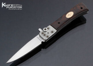 Paul Fox Custom Knife George Sherwood Engraved Desert Ironwood Toggle Lock Folder 16463