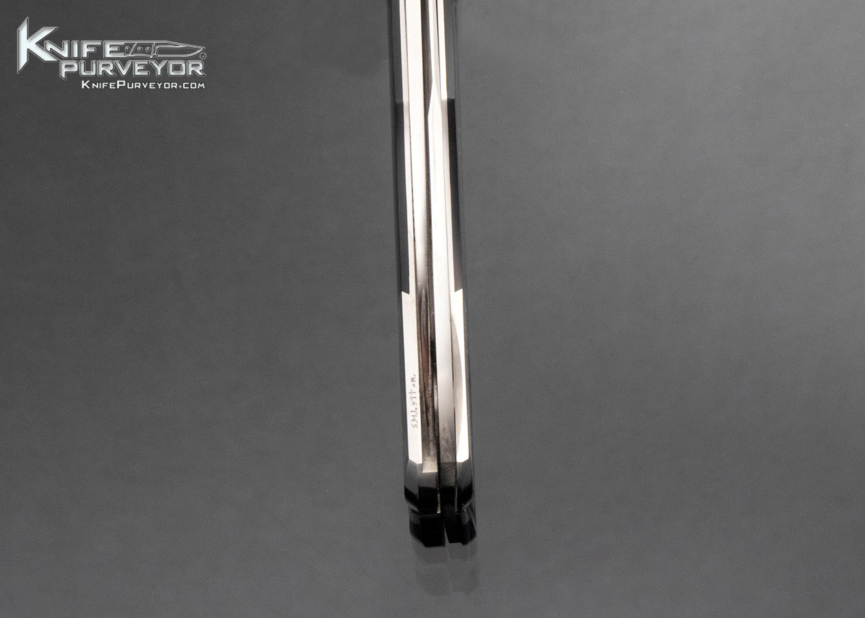 Scott Sawby Custom Knife Black Lip Pearl Multiblade Self Lock Engraved by Simon Lytton 16394