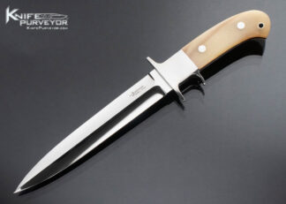 Steve Johnson Custom Knife Sheep Horn and Wide Bolstered Subhilt Dagger 16051