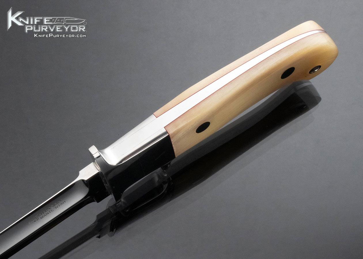Steve Johnson Custom Knife Sheep Horn and Wide Bolstered Subhilt Dagger - Image 4