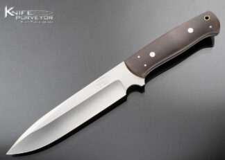 Dr. Fred Carter Custom Knife 1095 Steel and Micarta Fighter with Leather Sheath 16521