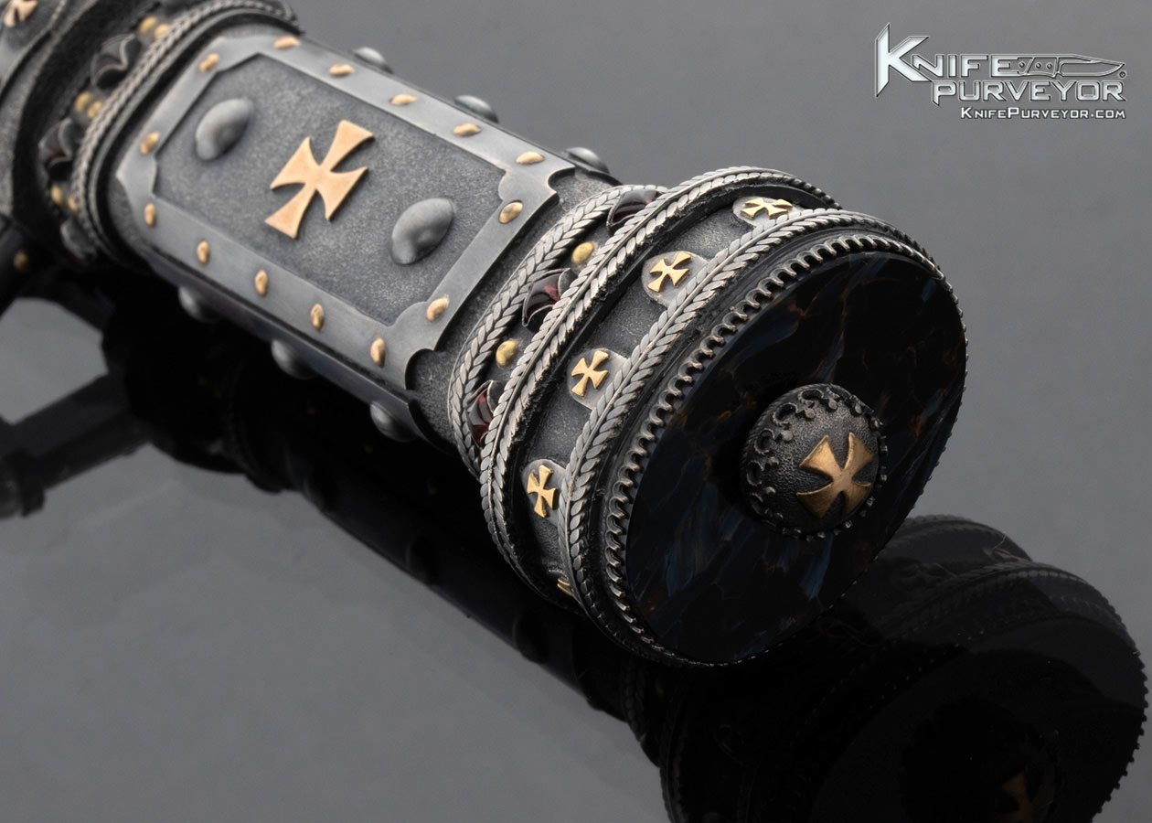 Vladimir-Kolenko-Custom-Knife-Mosaic-Damascus-Presentation-Dagger-Inlaid-with-Rubies-Gold-and-Pearls-16500