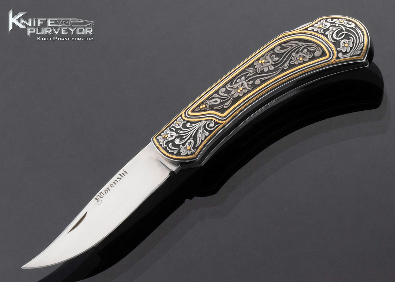 Buster Warenski “Watch Pocket” Lockback Folder Engraved by Julie Warenski 24Kt Gold Inlays 16647
