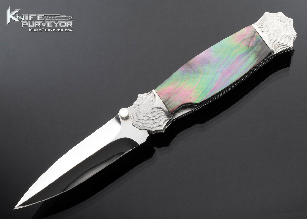 Koji Hara Custom Knife Black Lip Tahitian Pearl Airstep Linerlock