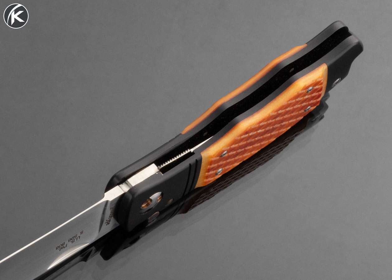 Ron-Lake-Custom-Knife-Cross-Hatched-Amber-Bone-CKRT-Prototype-Liner-Lock-
