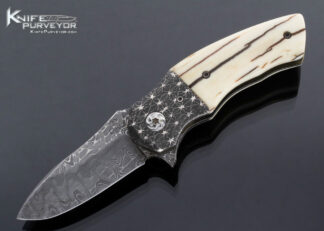 BCK Custom Knife Damascus Mammoth Ivory 16693