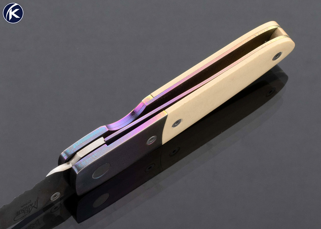 Benchmade Mel Pardue Design Anodized Titanium Bolsters and Paper Micarta Linerlock - Image 7