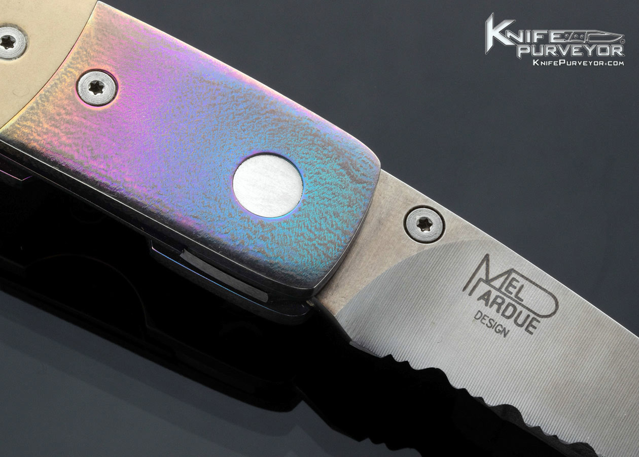 Benchmade Mel Pardue Design Anodized Titanium Bolsters and Paper Micarta Linerlock - Image 5