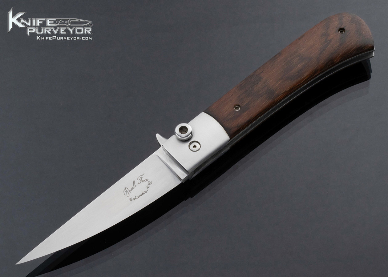 Paul Fox Custom Knife Folding Knife Desert Ironwood Toggle Lock #47 16701