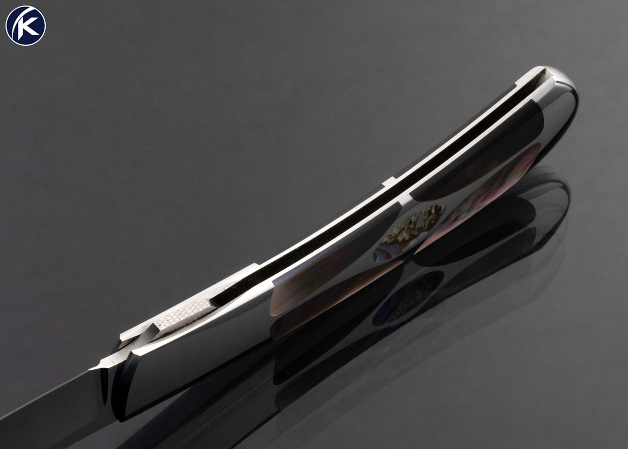 Scott Sawby Custom Knife Multi Pearl Stainless Steel Self Lock 16799