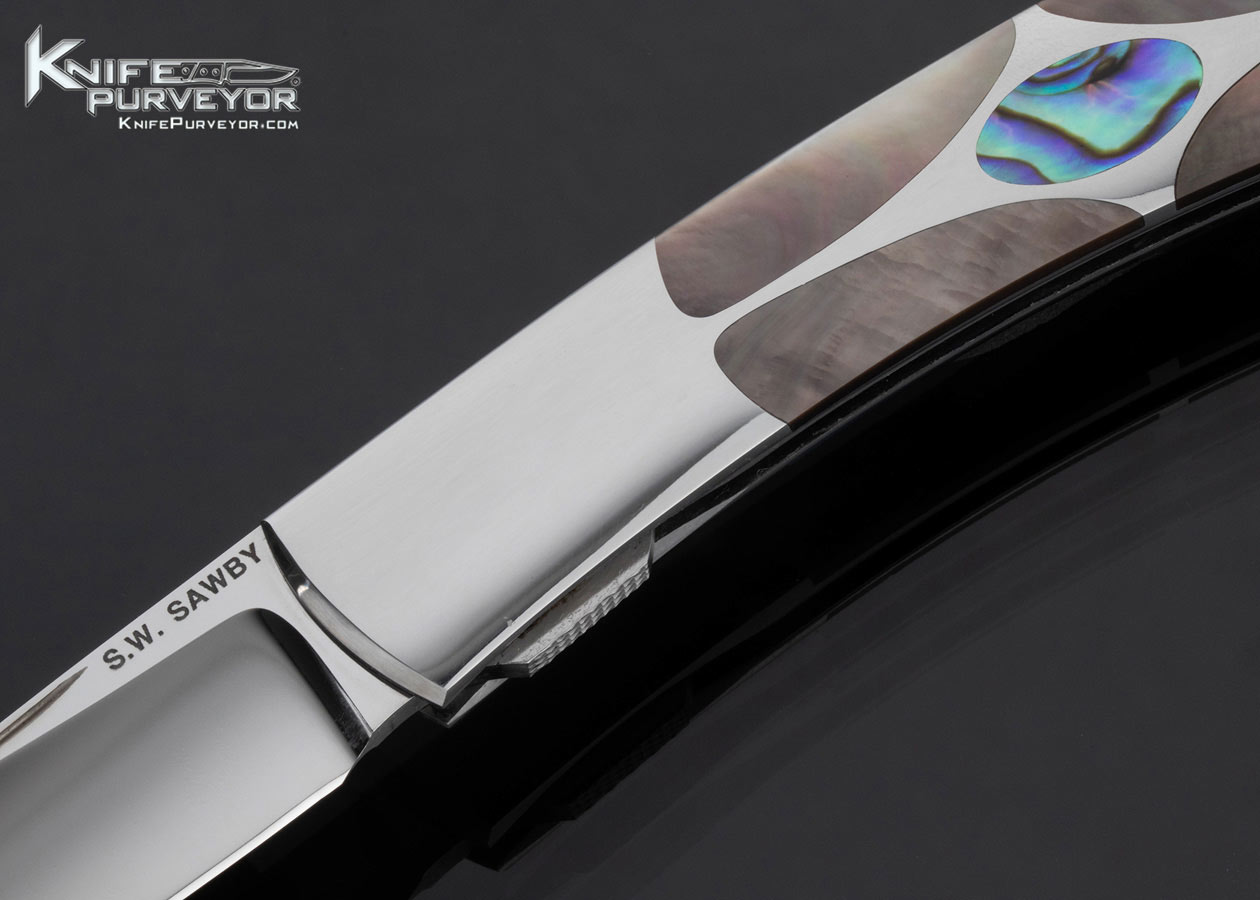 Scott Sawby Custom Knife Multi Pearl Stainless Steel Self Lock - Image 2