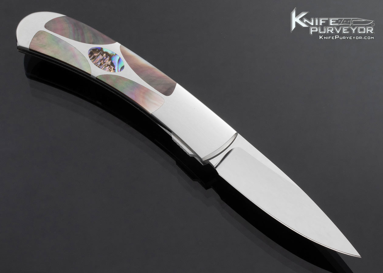 Scott Sawby Custom Knife Multi Pearl Stainless Steel Self Lock - Image 3