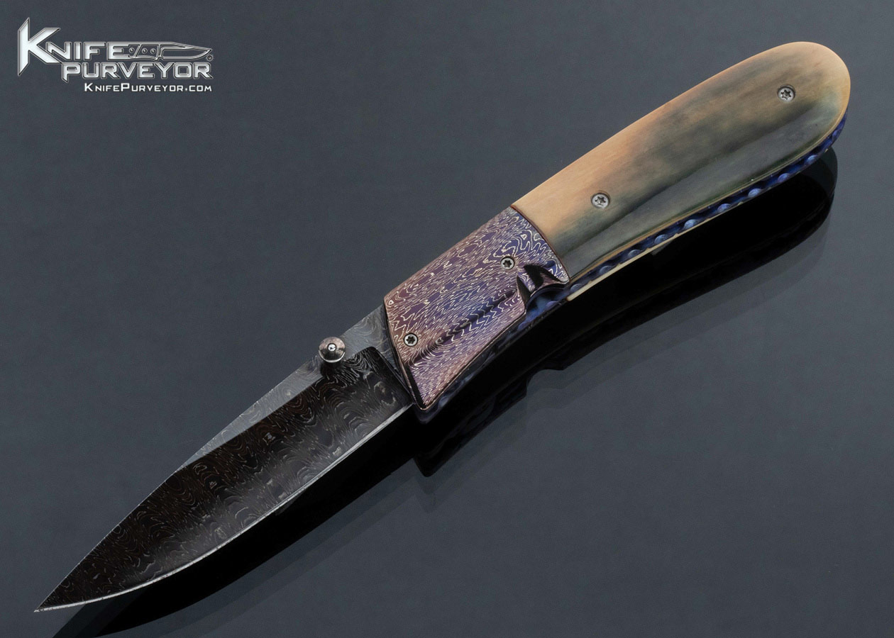 Steven-Skiff-Custom-Knife-Damascus-and-Mammoth-Linerlock-