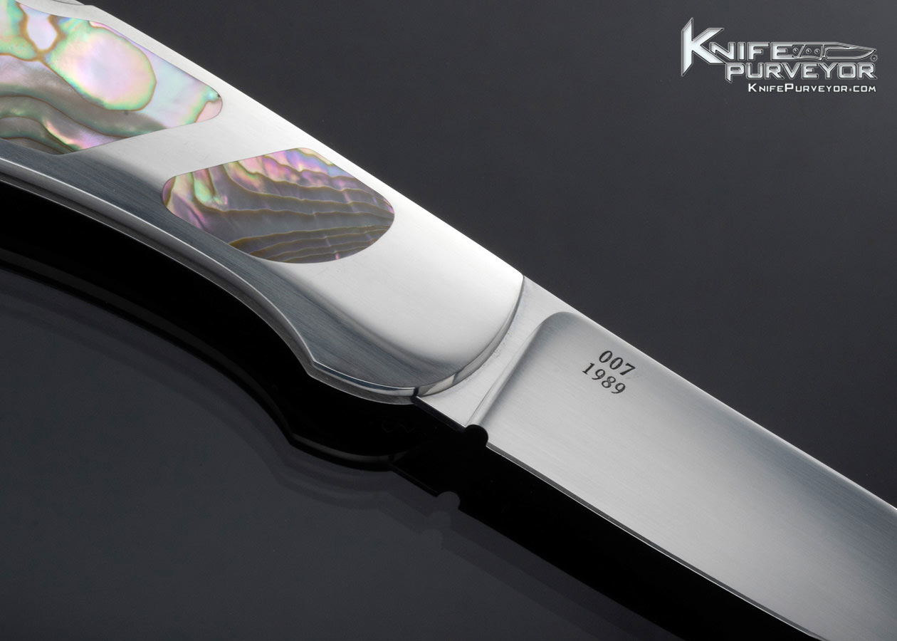Warren Osborne Custom Knife Abalone Lockback Folder #007/1989 - Image 5