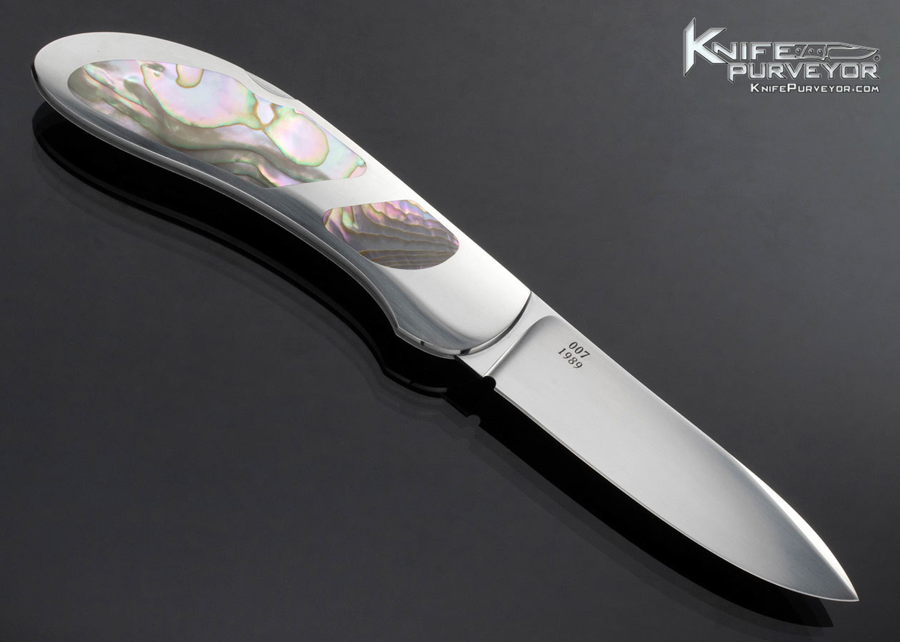 Warren Osborne Custom Knife Abalone Lockback Folder #007/1989 - Image 4