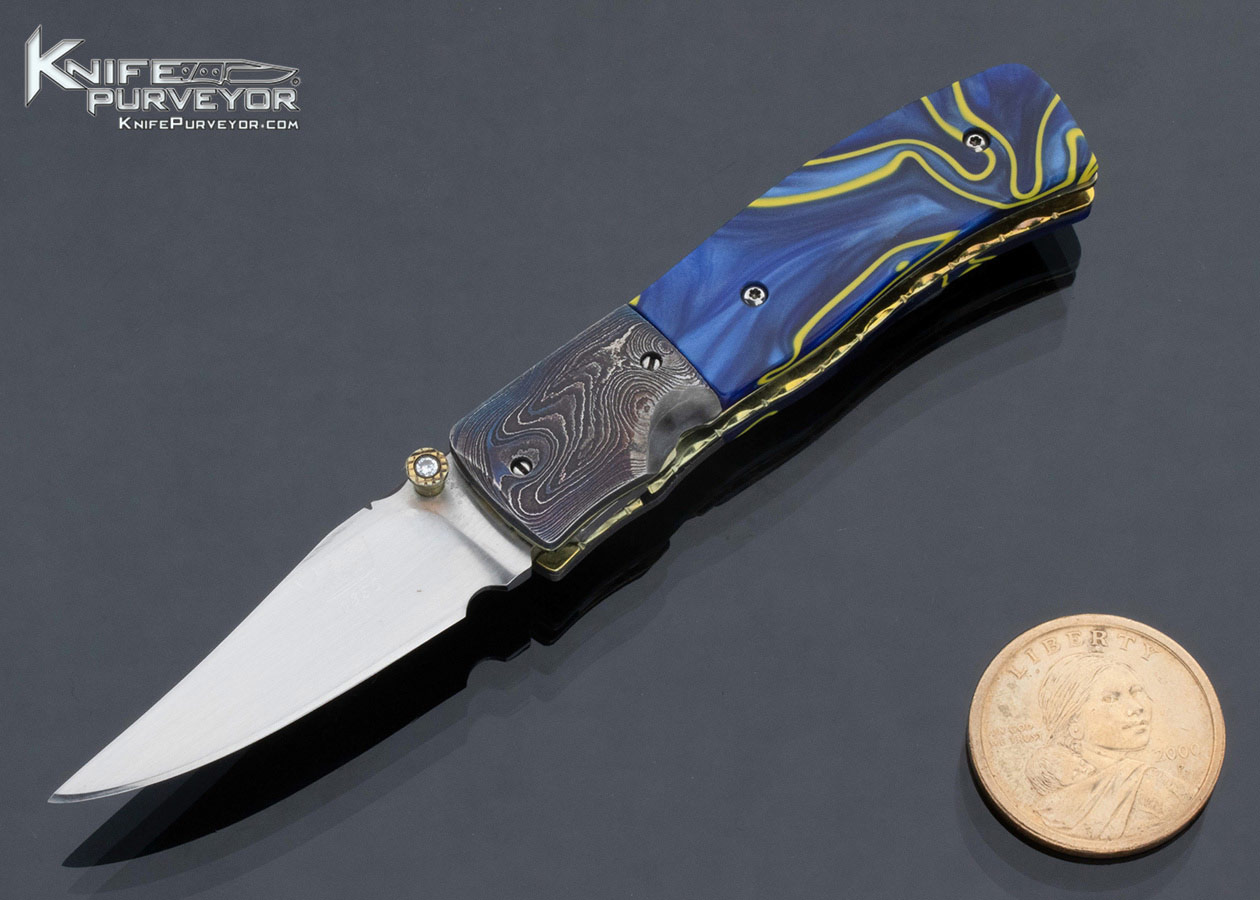 Bill King Custom Knife Kirinite and Anodized Titanium Linerlock 15865