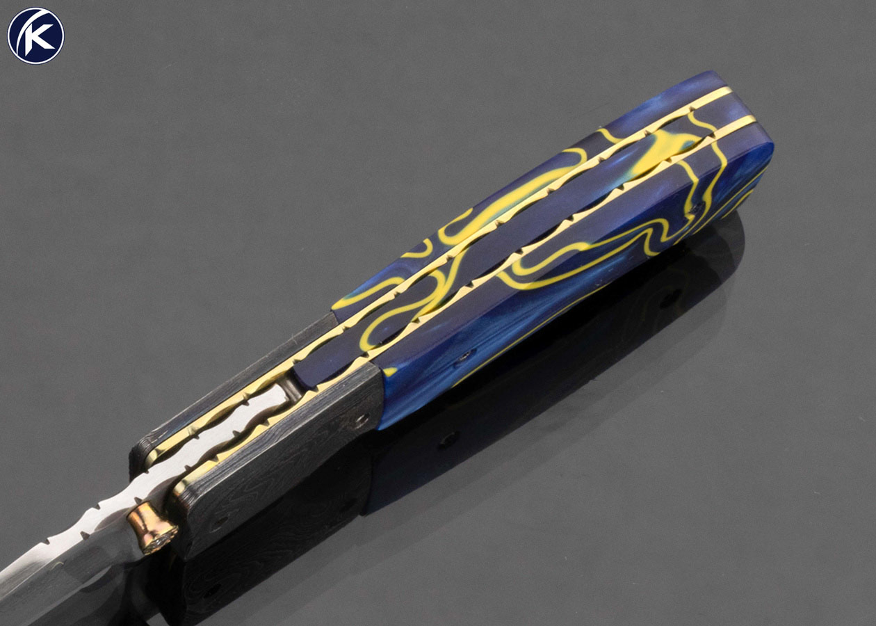 Bill King Custom Knife Kirinite and Anodized Titanium Linerlock - Image 4