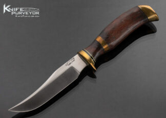 Frank Centofante Custom Knife Purple Heartwood and Brass Raised Point Hunting Knife 16808