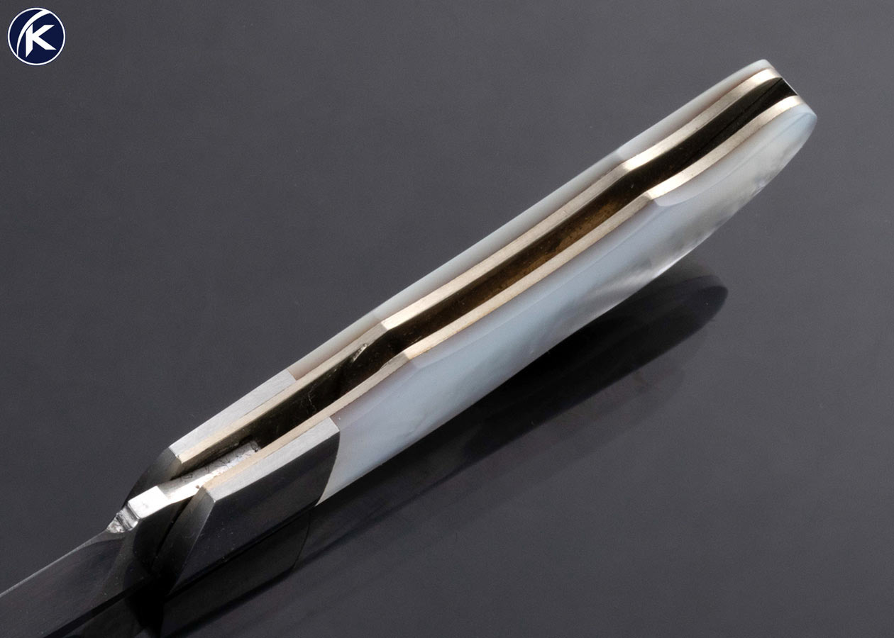 Koji Hara Custom Knife Mother of Pearl Lockback - Image 6