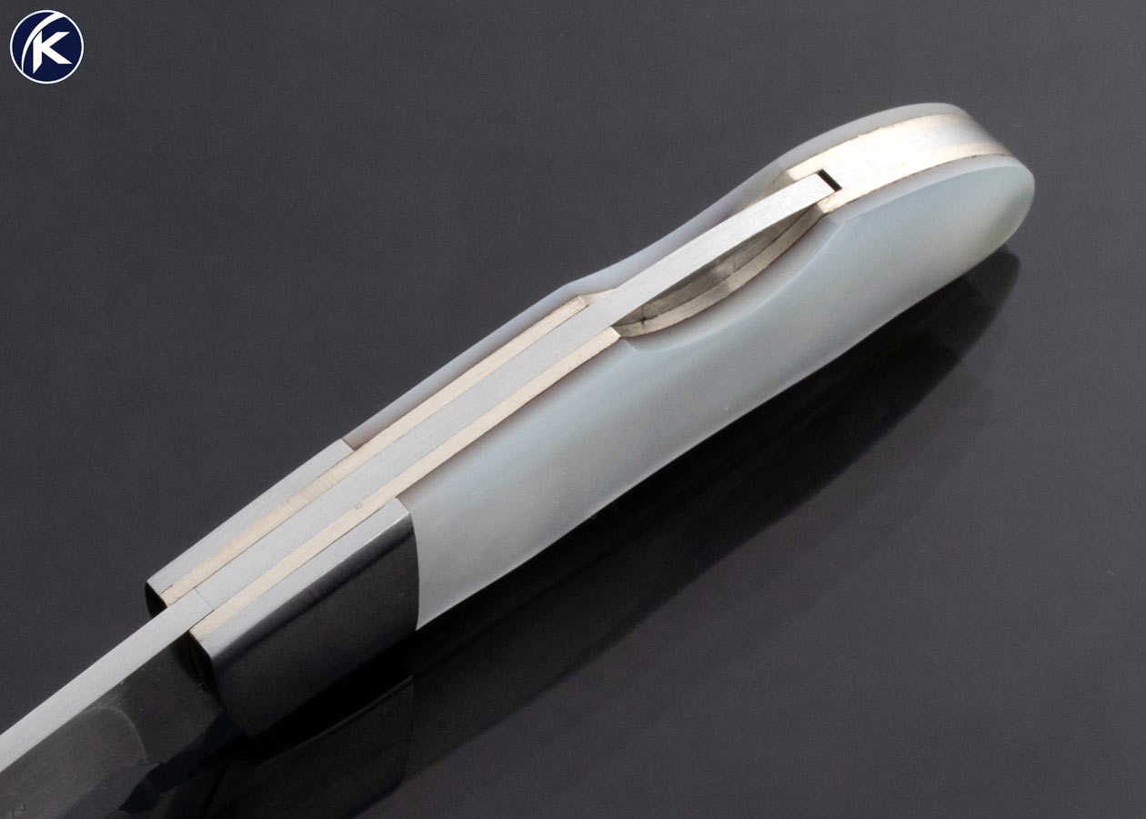 Koji Hara Custom Knife Mother of Pearl Lockback - Image 5