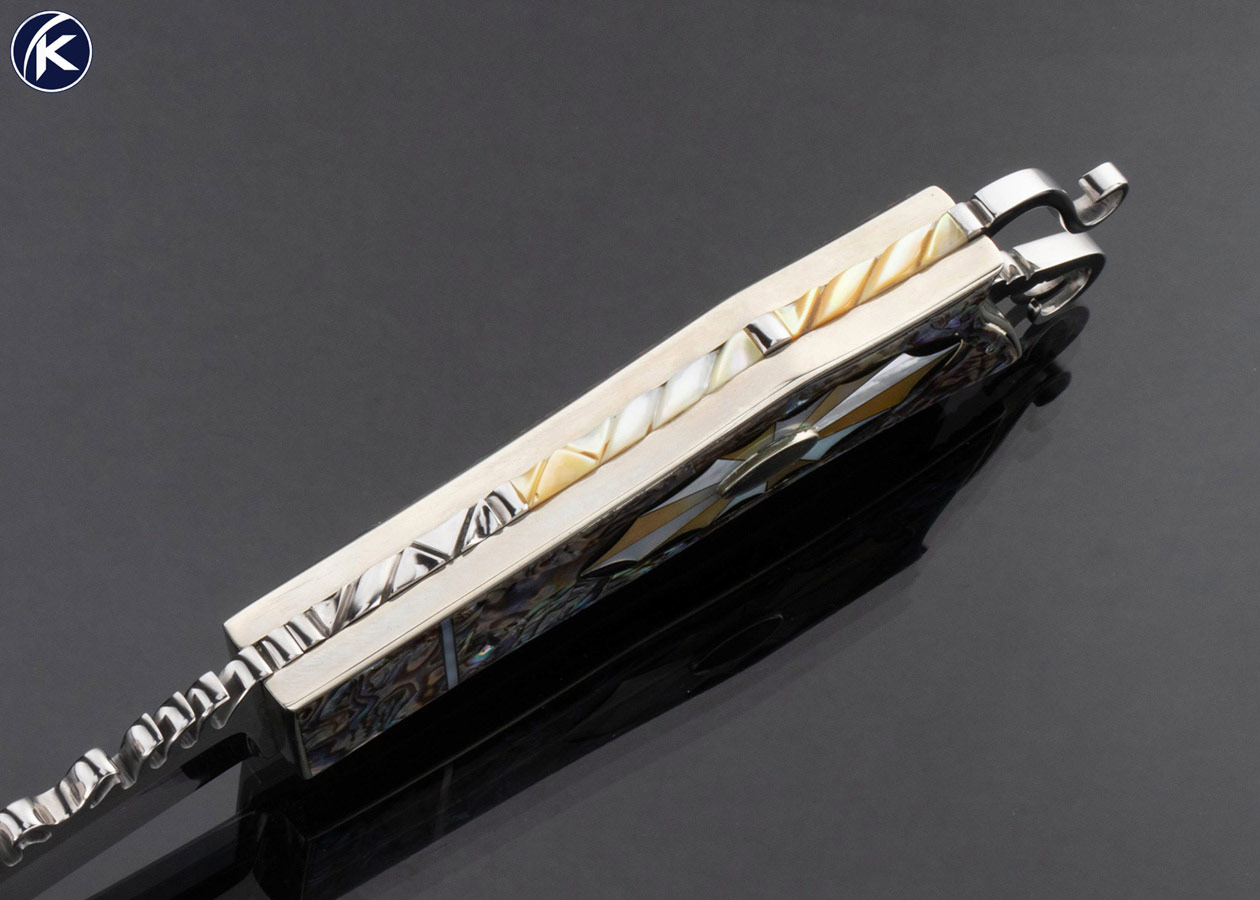 Lloyd Hale Custom Knife Abalone and Multi-Pearl Lockback - Image 5