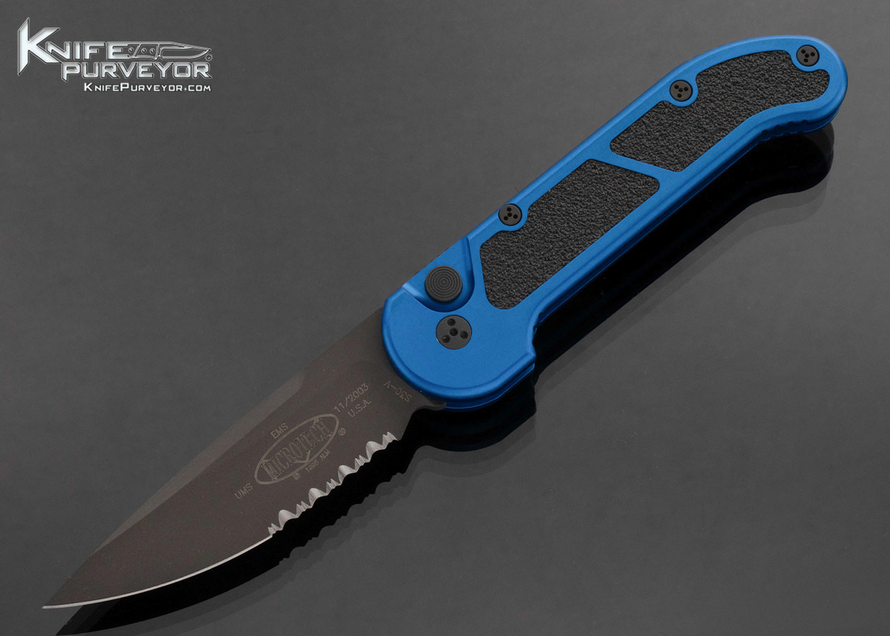 Microtech Custom Knife EMS Blk Serrated w Tube 16742