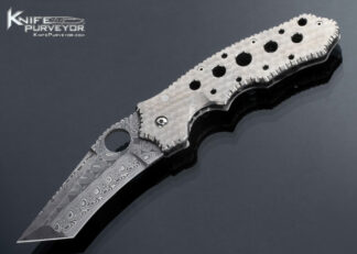 Pat Crawford Custom Knife Damascus Machined Kasper Aluminum Frame Frame Lock 16962