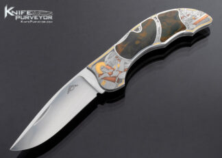 Warren Osborne Custom Knife Jon Robyn Engraved Jasper Double Interframe Lockback 16724