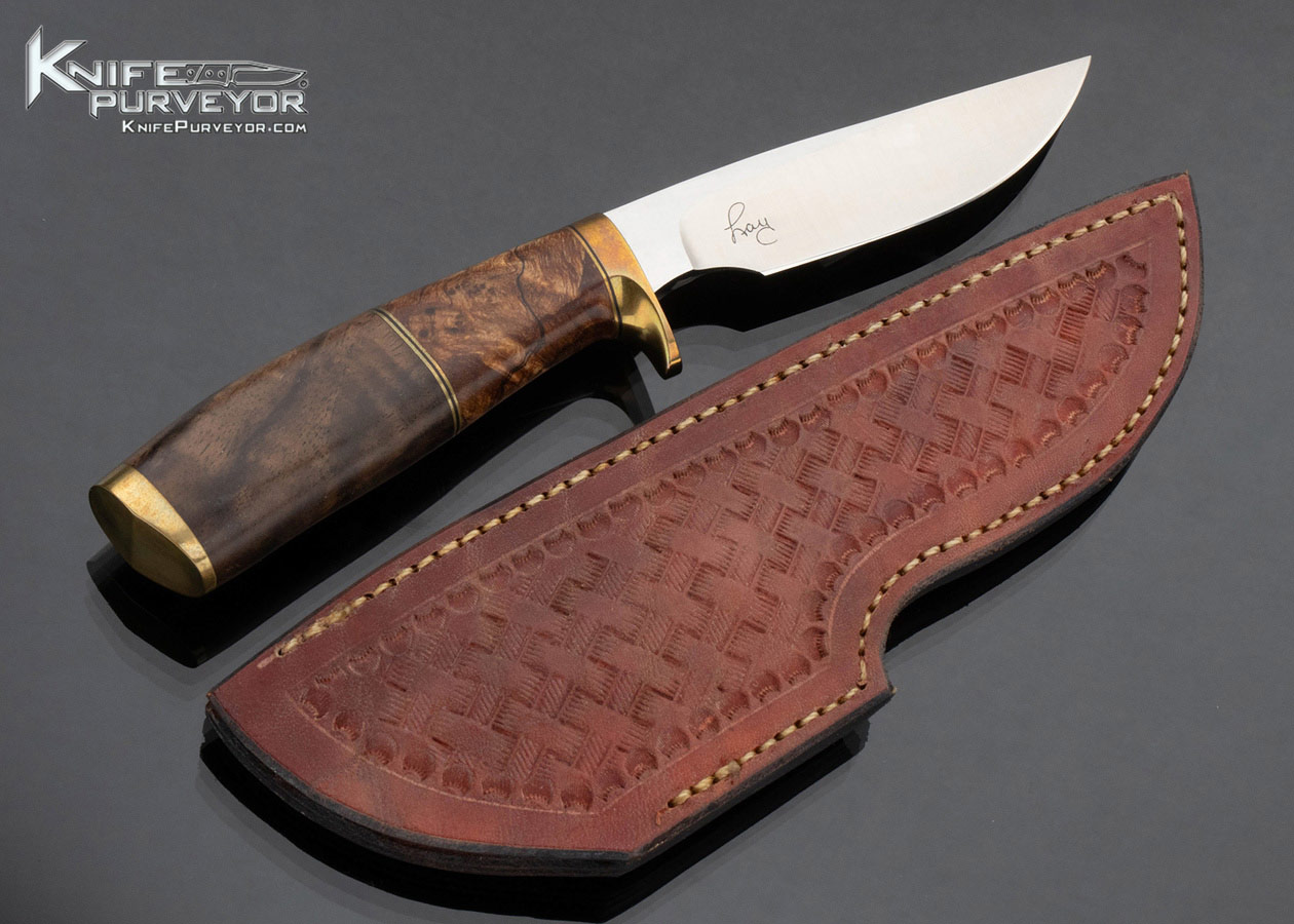 Bob Lay Custom Knife Spalted Maple and Walnut Trout and Bird 17070