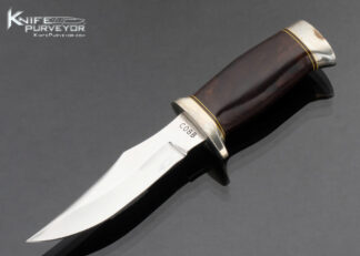Lowell Cobb Custom Knife Nickel Silver and Wood Skinner 16950