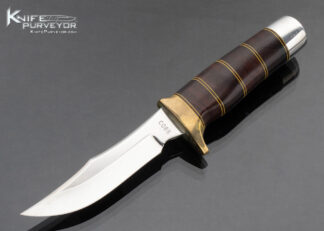Lowell Cobb Custom Knife Stacked African Blackwood and Brass 16946
