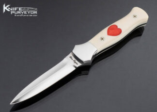 Don Lozier Custom Knife Heart Scrimshawed Mammoth Boot Knife 17160