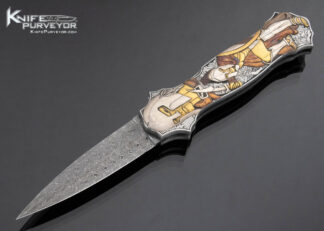 Joe Kious Custom Knife Ron Skaggs Engraved Double Pocket Locket Automatic Front Lock 17219