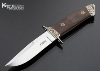 John Young Custom Knife Engraved by Julie Warenski Desert Ironwood Chute 17207